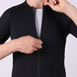 Load image into Gallery viewer, MERINO FIT BLACK SS CYCLING JERSEY
