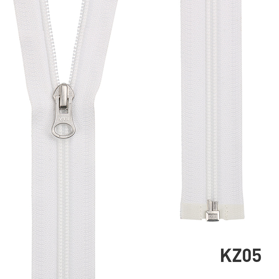 YKK Full Length Zipper with BIG silver puller