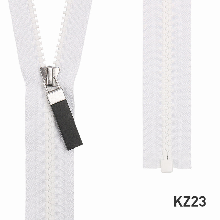 YKK Full Length Zipper with Black Big Rubber Puller