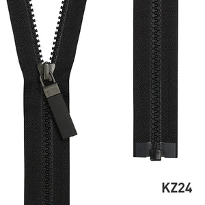 YKK Full Length Zipper with Black Big Rubber Puller
