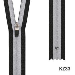 YKK 6 inch / 7 inch Reflective Short Zipper