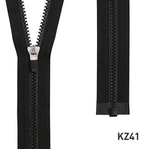 YKK Full Length Zipper with Black Rubber Puller