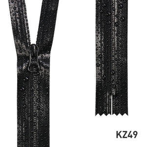 YKK 9 inch Waterproof Short Zipper with BIG Black Metal Puller