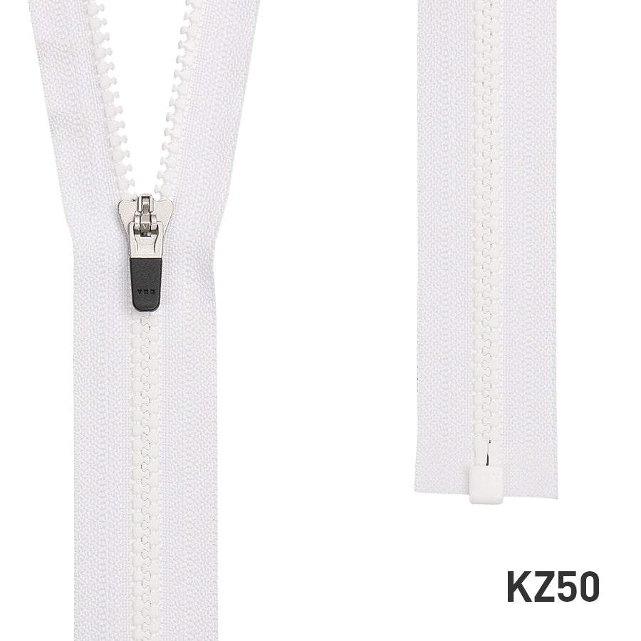 YKK Full Length Zipper with Black Rubber Puller