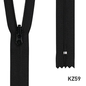 YKK Reversible Short Zipper Black with Black Metal Puller